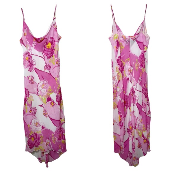 Vintage Dresses & Skirts - Vintage Y2K Floral Slip Dress Size 10 Pink Romantic Feminine